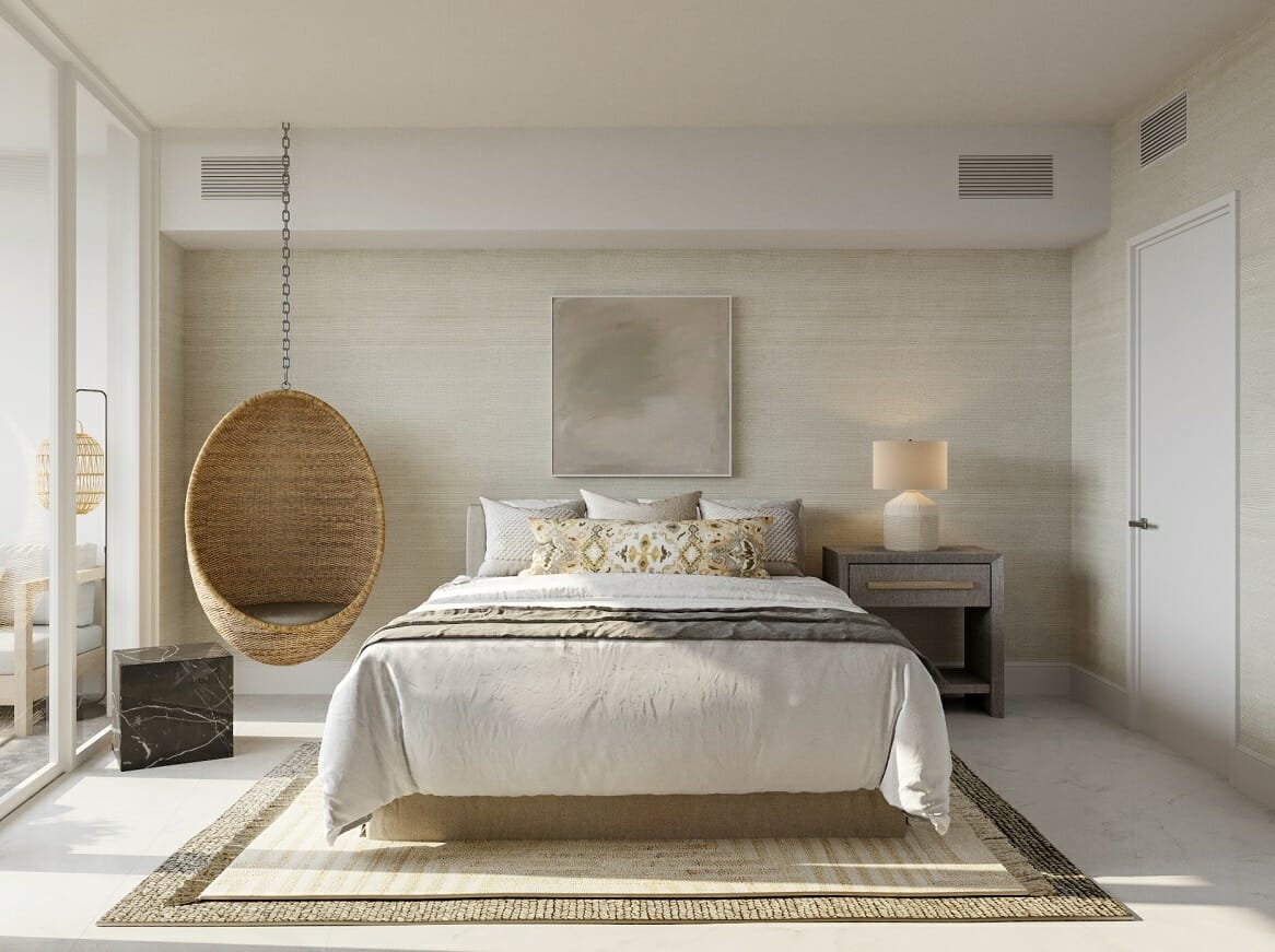 Bedroom styling in a managed Airbnb