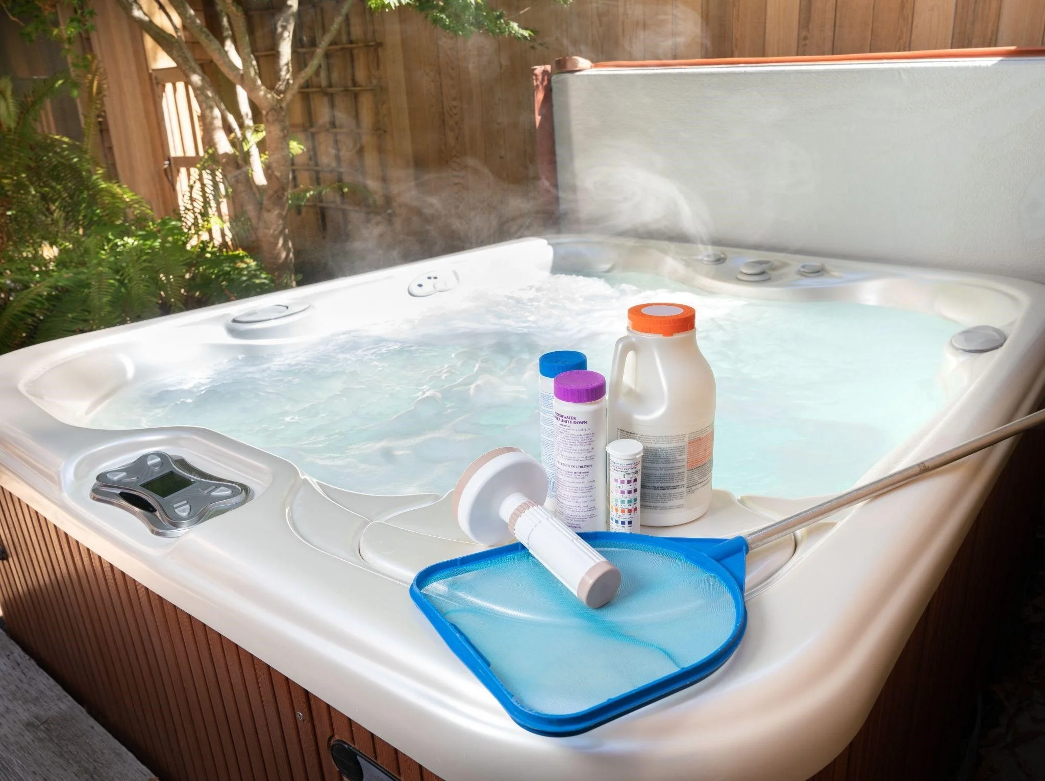 Pristine outdoor hot tub at an Airbnb property
