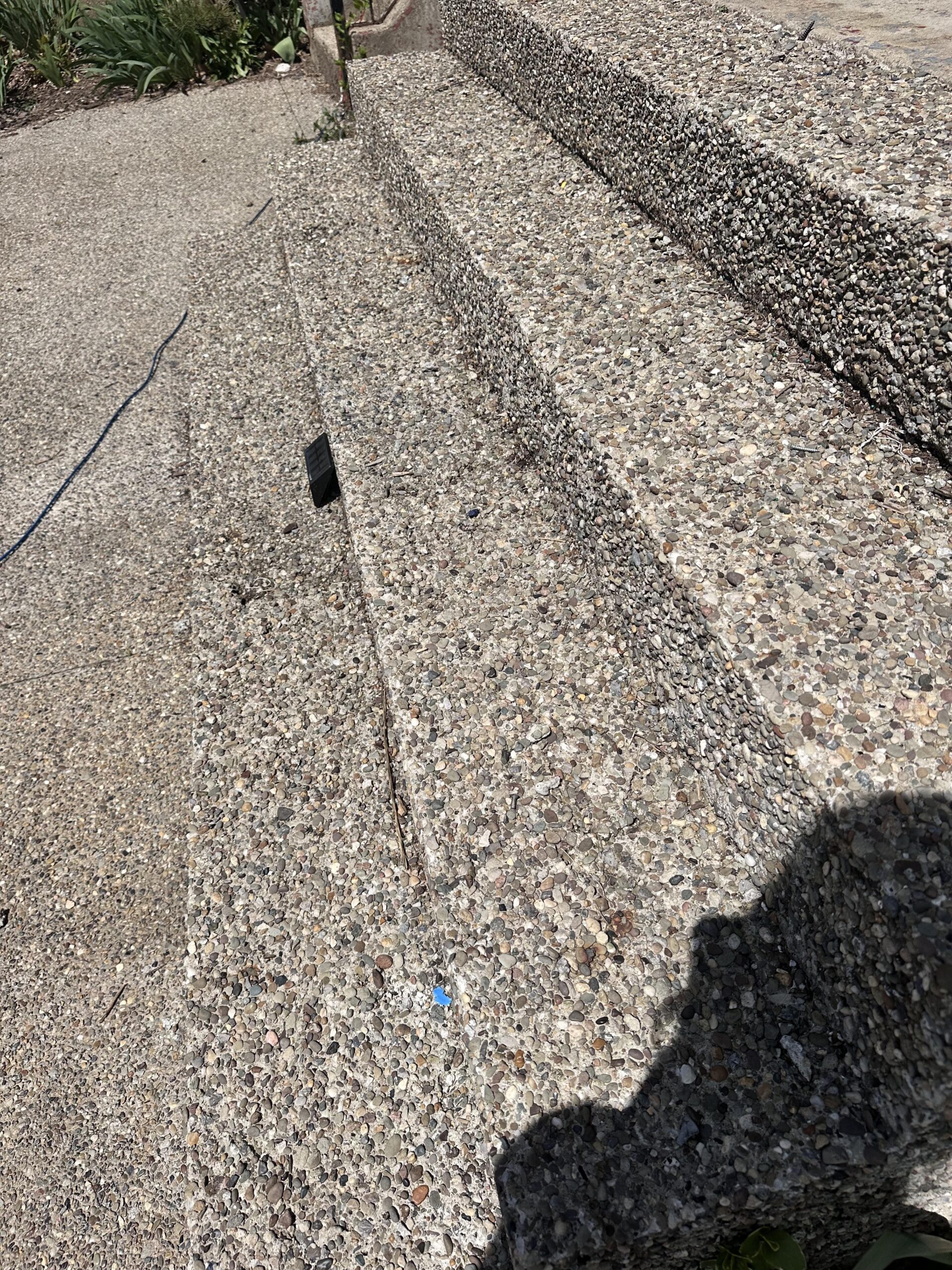 Exposed aggregate patio finish