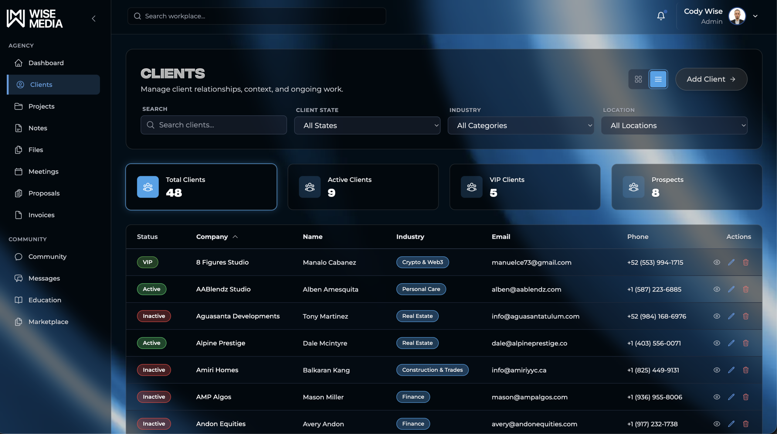 Agency OS — Client CRM