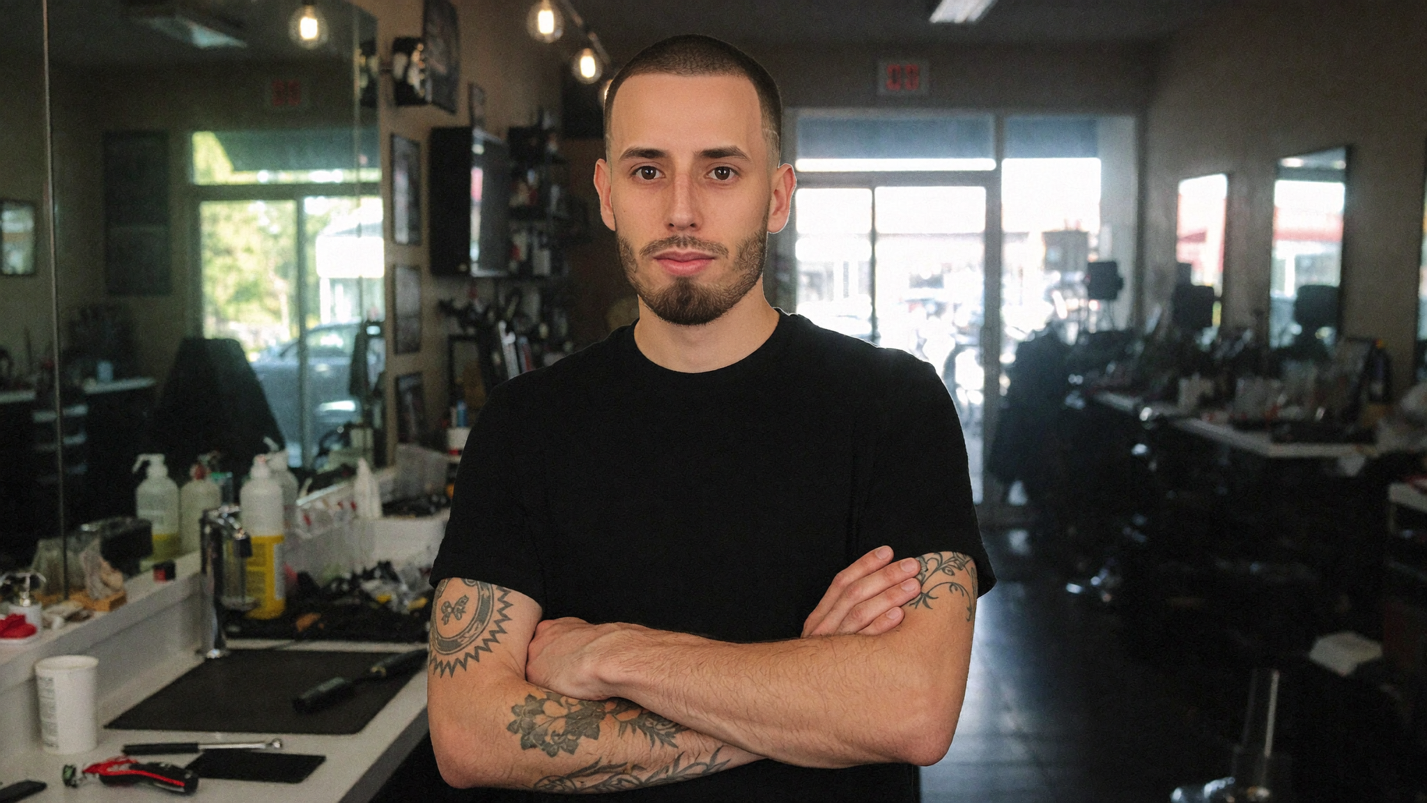 Cody Wise in the barbershop