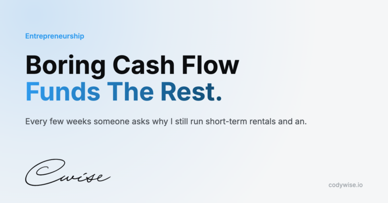 Card reading Boring Cash Flow Funds The Rest. Every few weeks someone asks why I still run short-term rentals and an.