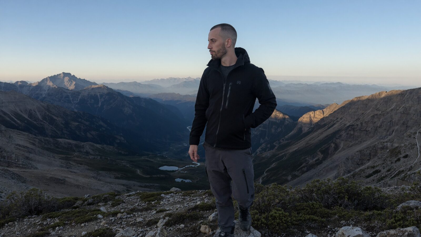 Cody Wise on a Kananaskis ridge in Alberta at blue hour: nobody controls the weather, only the preparation and the turnaround time