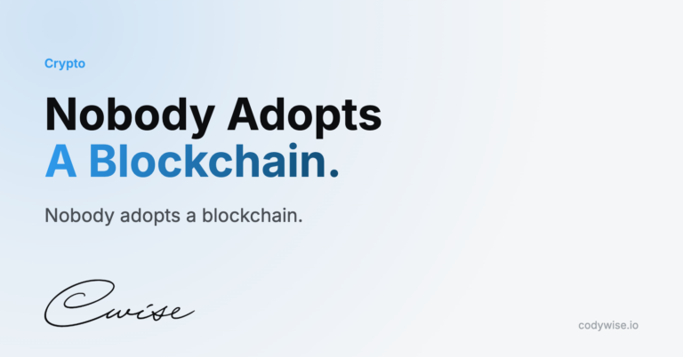 Card reading Nobody Adopts A Blockchain. Nobody adopts a blockchain.