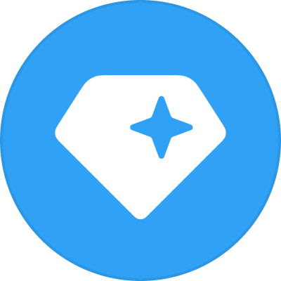 Gram GRAM logo, formerly Toncoin, a white diamond with a star on a blue disc