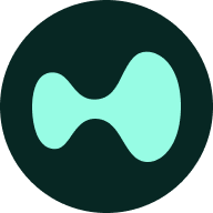 Hyperliquid HYPE logo, a mint green shape on a dark green disc