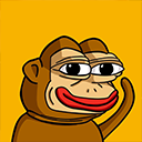 Ponke PONKE token logo, a cartoon monkey wearing sunglasses