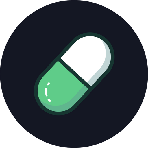Pump.fun PUMP token logo, a green and white capsule on a dark disc
