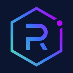 Raydium RAY token logo, a blue and purple R inside a hexagon outline