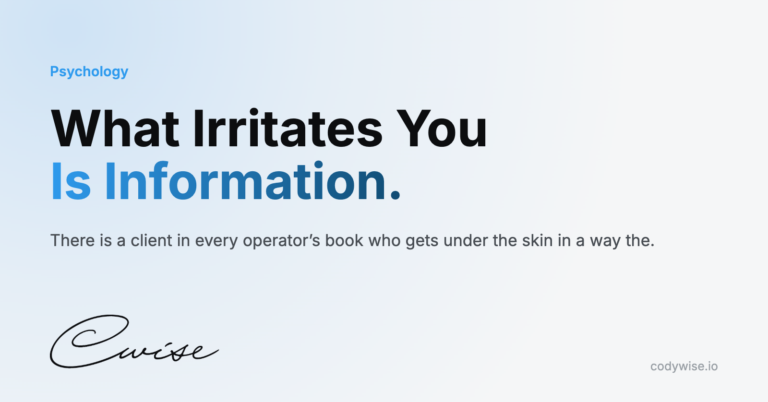 Card reading What Irritates You Is Information. There is a client in every operator’s book who gets under the skin in a way the.
