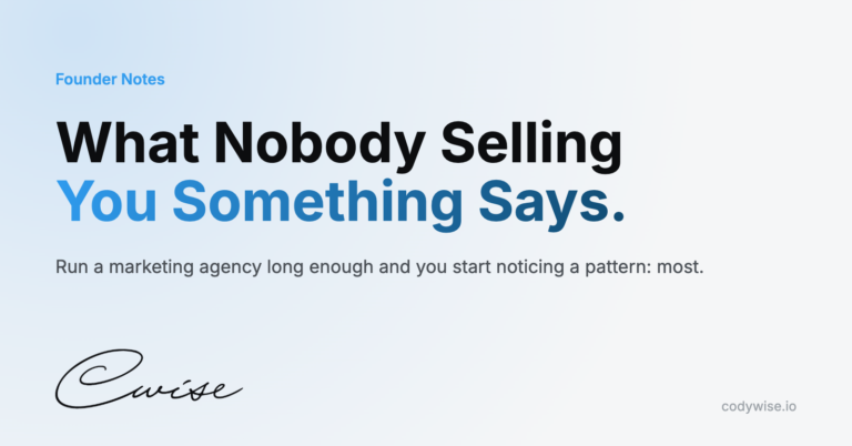 Card reading What Nobody Selling You Something Says. Run a marketing agency long enough and you start noticing a pattern: most.