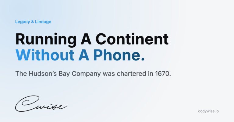 Card reading Running A Continent Without A Phone. The Hudson’s Bay Company was chartered in 1670.