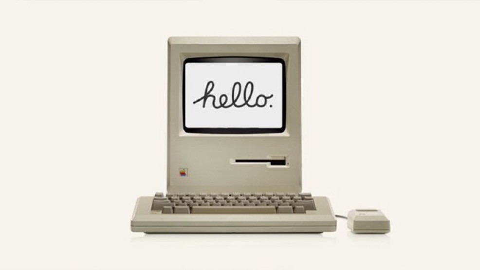 The original Macintosh displaying its hello greeting, Apple's last engineer-led new category to define the company
