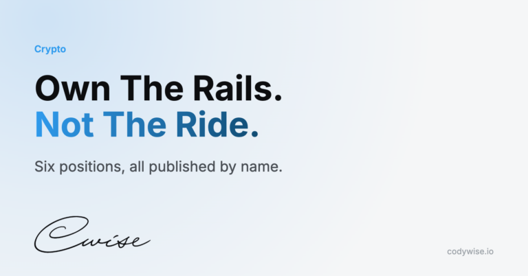 Card reading Own The Rails. Not The Ride. Six positions, all published by name.