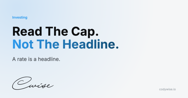 Card reading Read The Cap. Not The Headline. A rate is a headline.
