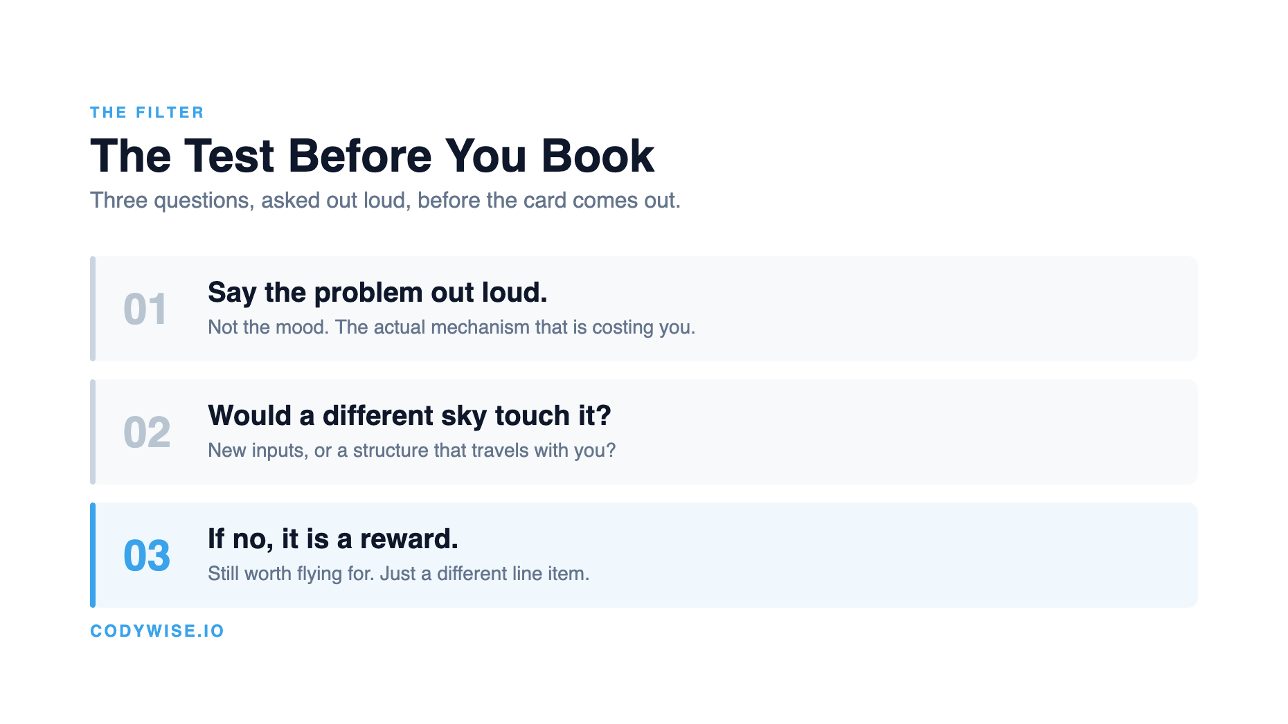 Three step filter for deciding whether a trip is a business solution or a reward