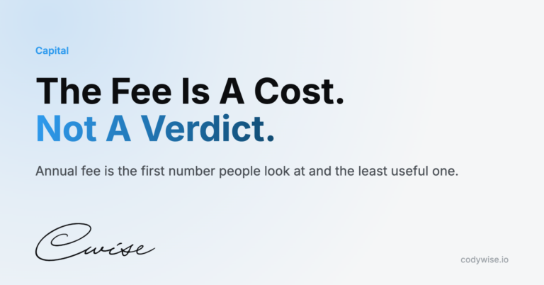 Card reading The Fee Is A Cost. Not A Verdict. Annual fee is the first number people look at and the least useful one.
