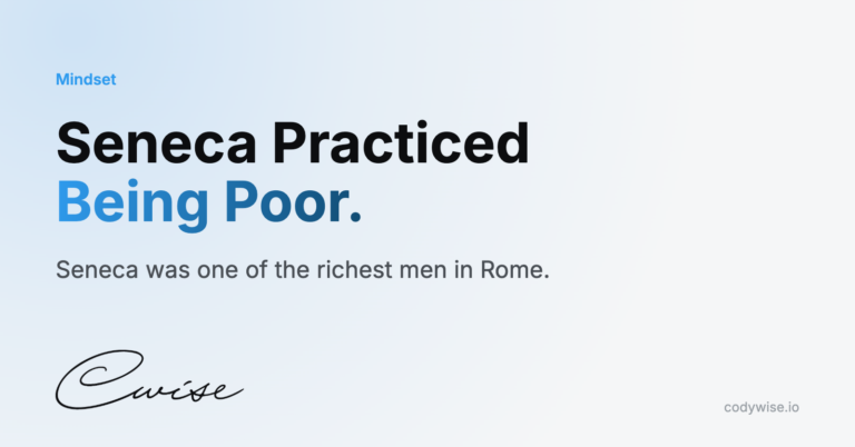Card reading Seneca Practiced Being Poor. Seneca was one of the richest men in Rome.